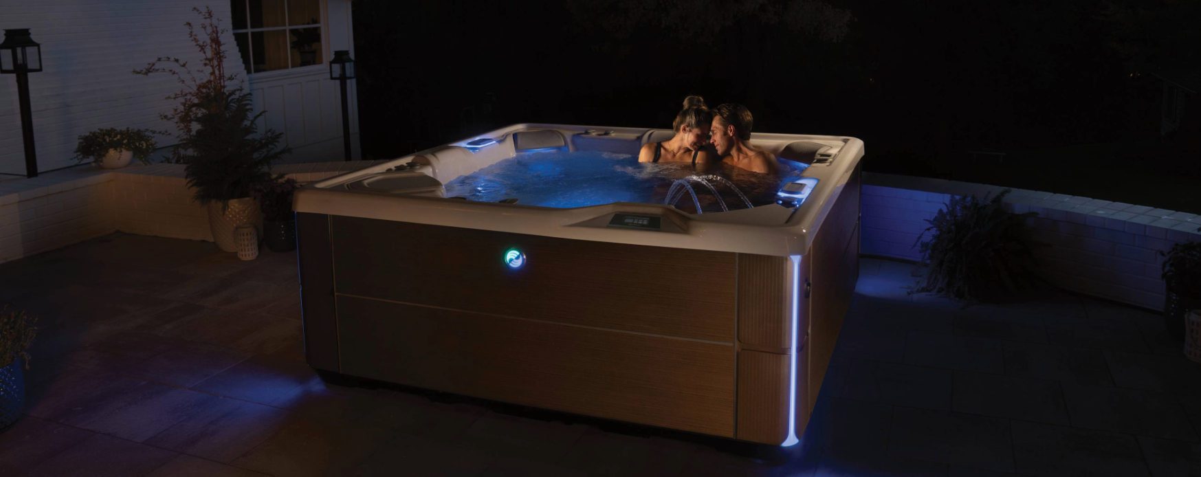 Couple Enjoy the Night in Hot Tubs By AZ Hot Tubs in Prescott Valley Couple Enjoy the Night in Hot Tubs By AZ Hot Tubs in Prescott Valley